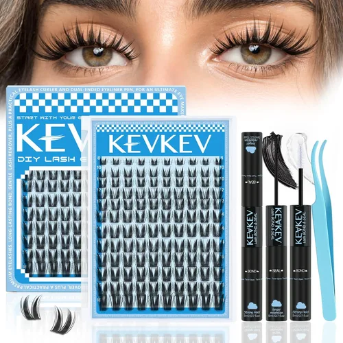 Miniatura 16 de KevKev Lash Cluster Glue, Lash Bond and Seal Lash Glue for Eyelash Clusters Waterproof Strong Hold for 72h Individual Eyelash Glue Non-Irritating