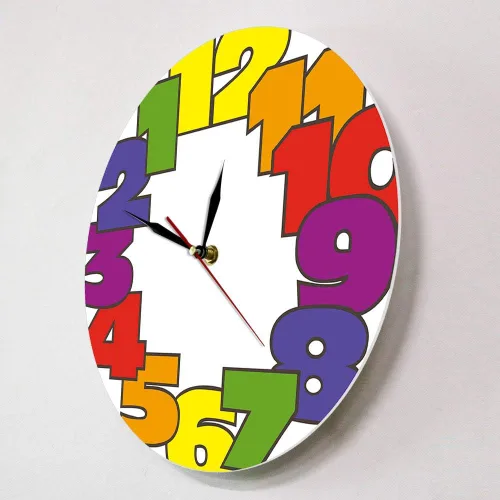 Miniatura 3 de The Geeky Days Reloj de pared con números grandes, 12 pulgadas, moderno, para decoración del hogar, silencioso, sin tictac, acrílico, redondo