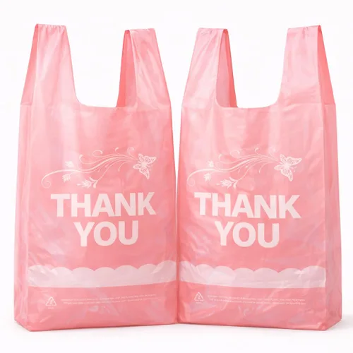 Miniatura 7 de YoYoRain Paquete de 855 bolsas negras para camisetas con asas, 11.5 x 6.25 x 21 pulgadas, bolsas de plástico HDPE duraderas para compras y llevar
