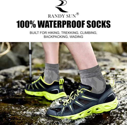 Miniatura 4 de RANDY SUN - Calcetines 100% impermeables, unisex, para practicar senderismo, caminar, correr, esquiar, etc