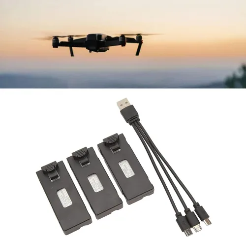 Miniatura 2 de RiToEasysports Kit de batería de litio para aviones RC de 3 piezas, batería de litio RC Drone para E88 E88Pro LS E525 E525 Pro (1800 mAh)