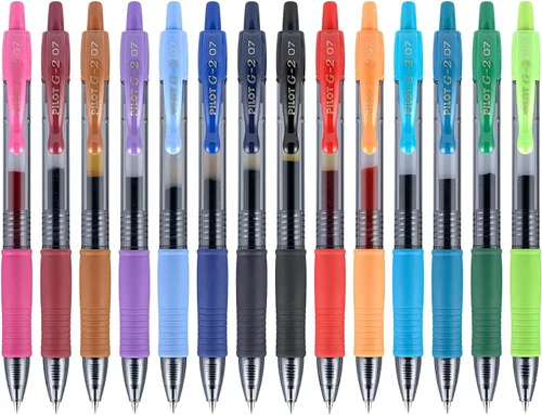 Miniatura 2 de Pilot - Bolígrafos G2 Premium de tinta gel, bolígrafos de rodillo de gel, punta fina 0.7 mm, colores surtidos, 14 unidades Colores de tinta de moda