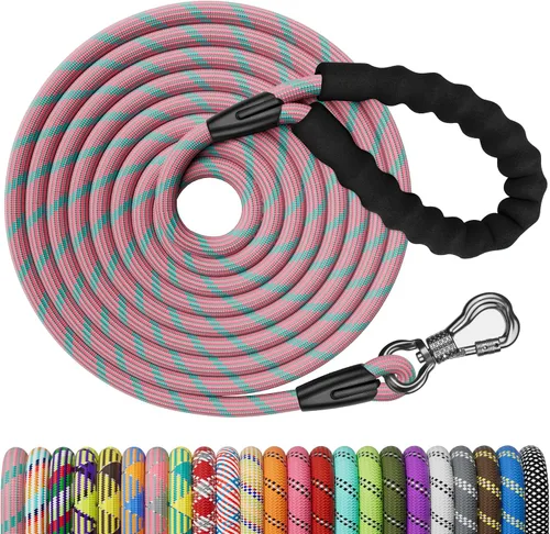 Miniatura 9 de NTR Correa resistente de 3 pies para perro, cuerda de oliva con gancho giratorio bloqueable y cómodo asa acolchada, correa para gatos y perros