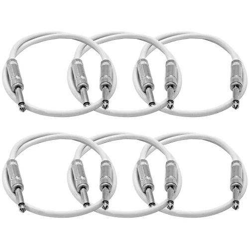 Miniatura 16 de Seismic Audio Cables de guitarra para altavoces, cables de guitarra TS de ¼ pulgadas, 3 pies, multicolor, paquete de 6 Color múltiple