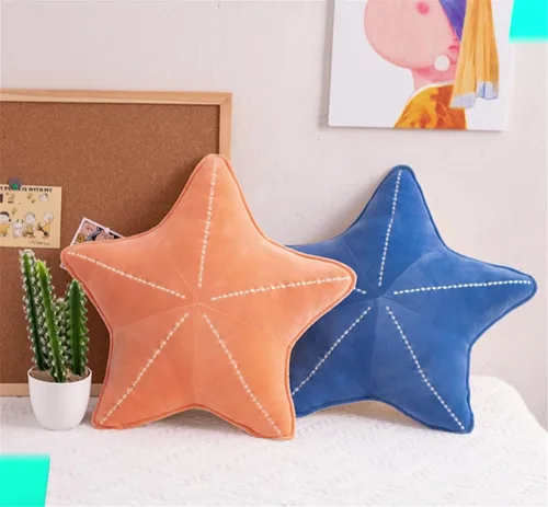 Miniatura 2 de Almohada de concha de estrella de mar para suelo, sofá, cojín de lectura (naranja, 19.6 pulgadas)