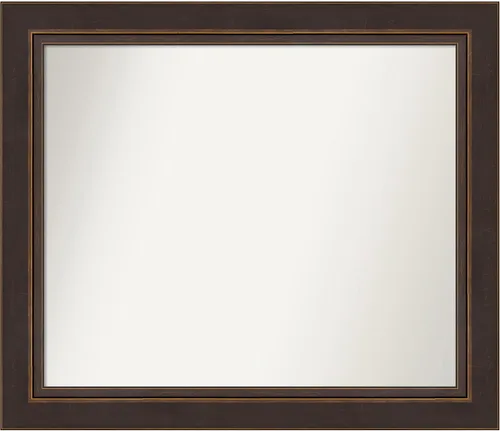 Miniatura 310 de Amanti Art Espejo de baño de bronce para sobre el fregadero, 24 x 24 pulgadas, espejo cuadrado de bronce Lara para tocador, marco de madera
