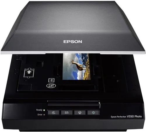 Escáner Perfection V550 de fotos, imágenes, películas, negativos y documentos a color con 6400 dpi (B11B210201), de la marca Epson