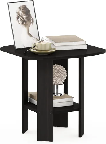 Miniatura 12 de Furinno DISEÑO SIMPLE - Mesa auxiliar de 2 niveles, mesita de noche, mesita con estantes abiertos, mesita de cama, para sala de estar, dormitorio