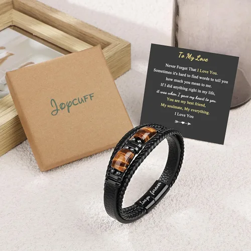 Miniatura 7 de Regalo para hombre, para papá, novio, hijo, nieto, hermano, te amo para siempre, ojo de tigre, día del padre, cumpleaños, aniversario, Navidad