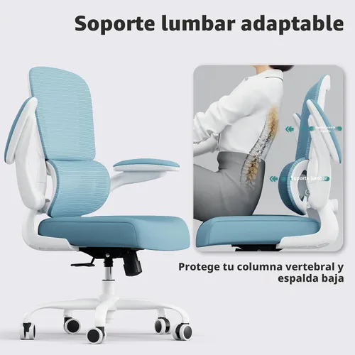 Miniatura 9 de TRALT Silla de oficina – Silla de escritorio ergonómica con soporte lumbar ajustable, silla de computadora de malla, sillas ejecutivas para oficina
