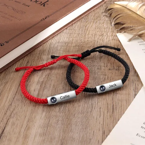 Miniatura 6 de Pulsera personalizada con imagen en el interior, pulseras personalizadas para parejas de proyección de fotos para él y ella, pulseras a juego