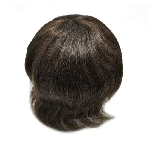 Miniatura 7 de Toupee para hombres completo encaje francés hombres toupee hairpieces 100% europeo cabello humano reemplazo sistema hombres piezas de pelo protesis