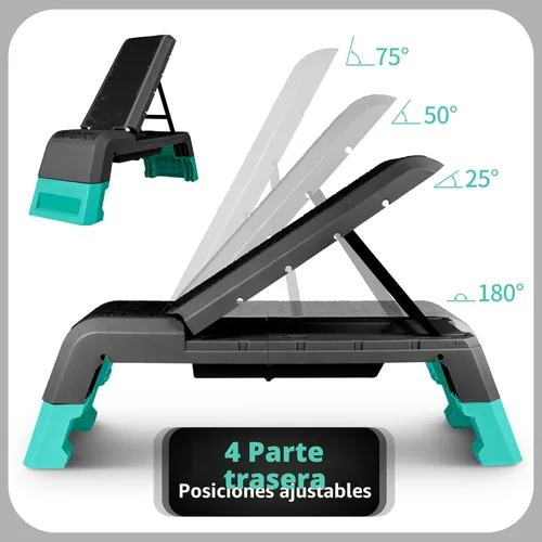 Miniatura 4 de leikefitness Plataforma aeróbica multifuncional con plataforma de entrenamiento de cable, banco de mancuernas ajustable, banco de pesas