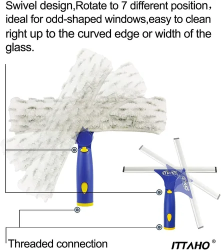 Miniatura 2 de Herramienta de limpieza de escobilla de ventana extensible y limpiador de ventanas de esponja