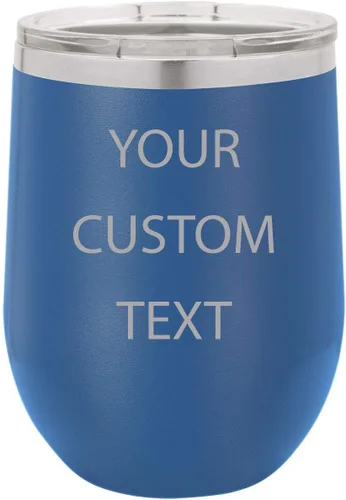 Miniatura 11 de Vaso de vino aislado de acero inoxidable personalizado personalizado de 12 oz (verde azulado)