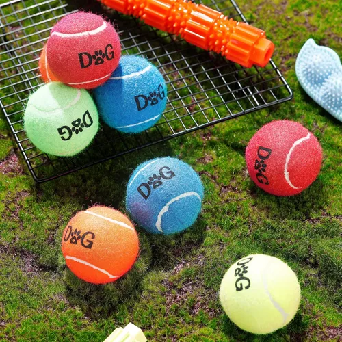 Miniatura 7 de Yunsailing 30 pelotas de tenis pequeñas para perros de 2.5 pulgadas, bolas coloridas para perros, juguetes a granel fáciles de atrapar