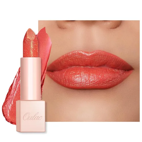 Oulac Lápiz labial hidratante de coral para mujeres Bálsamo labial tintado infundido con ácido hialurónico sódico, maquillaje de labios ligero, PG04