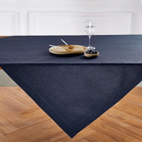 Miniatura 42 de Solino Home - Mantel de lino azul rey de 52 x 52 pulgadas - 100% lino puro cuadrado - Athena, mantel lavable a máquina para Navidad, Año Nuevo