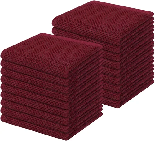 Miniatura 159 de Homaxy Paños de cocina de 100% algodón con tejido de gofre, ultra suaves, absorbentes, de secado rápido, 12 x 12 pulgadas, paquete de 6, amarillo