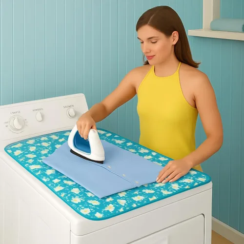 Miniatura 2 de FlMagnetic - Tapete de planchado para lavadora y secadora, 18 x 31 pulgadas, manta de planchado plegable acolchada, antideslizante, resistente al