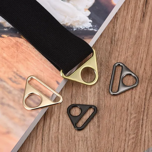 Miniatura 5 de uxcell Ajustador de hebilla triangular Anillos en D Triángulo Ajustador Triángulo con barra Clip giratorio para correa de bolsa