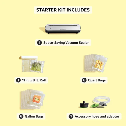 Miniatura 6 de FoodSaver - Sellador al vacío que ahorra espacio con bolsas y rollo