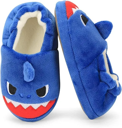 Miniatura 4 de KAKU NANU Pantuflas para niños pequeños con dibujos animados de animales, para niñas y niños, cálidas, de forro polar, para el hogar