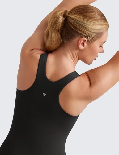 Miniatura 5 de CRZ YOGA Butterluxe - Camiseta sin mangas de entrenamiento para mujer, con espalda cruzada, acolchada, cuello alto, para yoga, atlética con brasier