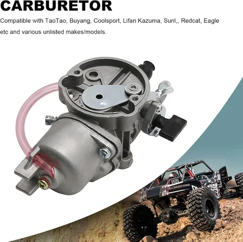 Miniatura 5 de laffoonparts - Carburador compatible con motor de 43 cc, 47 cc, 49 cc, 2 tiempos, mini, cuatrimoto, cuatrimoto, kart, ciclomotor, picador, cortador