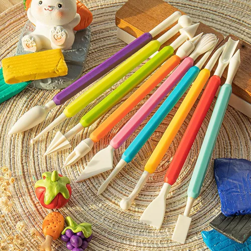 Miniatura 6 de UUSYCUN UUSYCUN - 9 herramientas de arcilla para niños y adultos, kit de herramientas de arcilla seca al aire de plástico, herramientas de escultura
