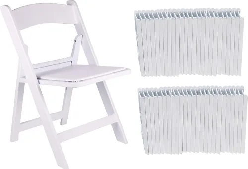 Miniatura 6 de BTEXPERT Silla plegable de resina, asiento acolchado de vinilo para interiores y exteriores, juego ligero para el hogar, eventos, fiestas, picnic