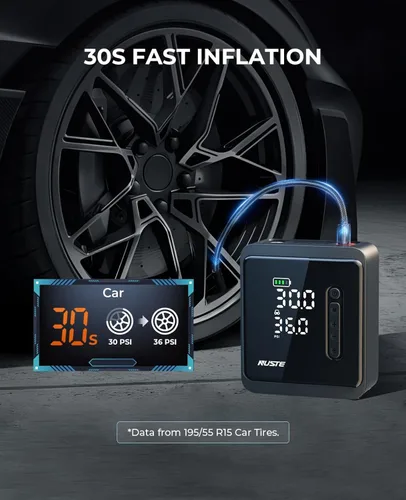 Miniatura 2 de Inflador de neumáticos, compresor de aire portátil, bomba de aire inalámbrica de 150 PSI para neumáticos de automóvil, batería 3 veces más rápida