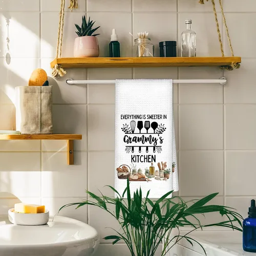Miniatura 5 de Toallas de cocina con regalos de Grammy de nietos, regalos para abuela, abuela, toalla de mano decorativa, toalla de cocina, toalla de té