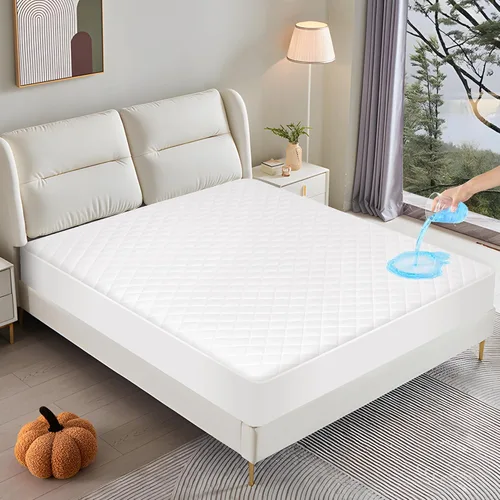 Miniatura 8 de GUHER Protector de colchón impermeable tamaño individual, funda de cama transpirable de tela de aire 3D, funda protectora de colchón, sin ruido