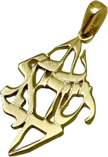 Am Yisrael Chai Pendant "The People of Israel Live", Solid 14k Gold Jewish Pendant, Symbol Jewelry from Israel