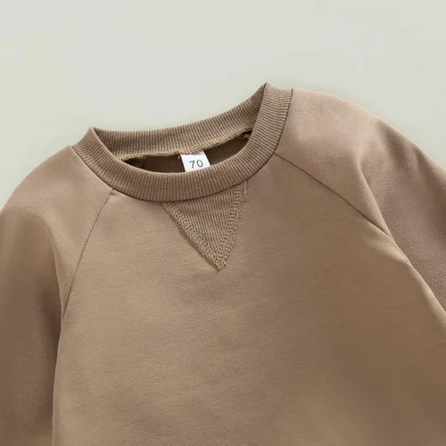 Miniatura 101 de Conjunto de 2 piezas de sudadera de manga larga con cuello redondo y pantalones casuales para bebés y niños pequeños