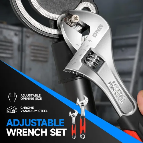 Miniatura 5 de DNA Motoring TOOLS-00050 - Llave inglesa ajustable de 10 pulgadas, herramienta de reparación automotriz de acero vanadio con mordazas de cuatro