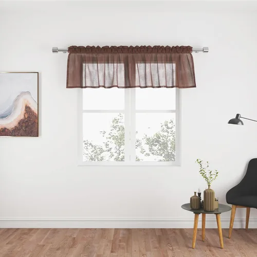 Miniatura 85 de UPOPO Paneles de Cortina Beige Pequeños Cortinas Transparentes de Gasa de 16 Pulgadas de Largo Cortinas de Cocina de Voile con Textura de Lino