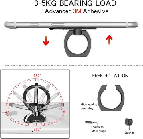 Miniatura 4 de Soporte de anillo de mariposa de metal para teléfono celular, soporte de estabilidad para anillo de dedo, soporte trasero de montaje en automóvil