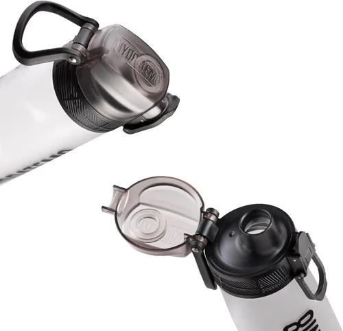 Miniatura 6 de HYDRATEM8 Botella de agua deportiva de 32 onzas con marcador de tiempo, tapa con cerradura a prueba de fugas y Tritan sin BPA, botella de bebida