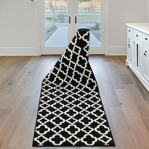 Miniatura 34 de U'Artlines Alfombra de pasillo larga para pasillo de 2 x 8 pies, antideslizante, alfombra de piso de cocina, patrón geométrico beige, lavable a