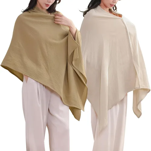 Miniatura 6 de TADO MUSLIN Paquete de 2 fundas de muselina para lactancia materna, 100% algodón orgánico, para mamá, delantal de lactancia de privacidad, suave