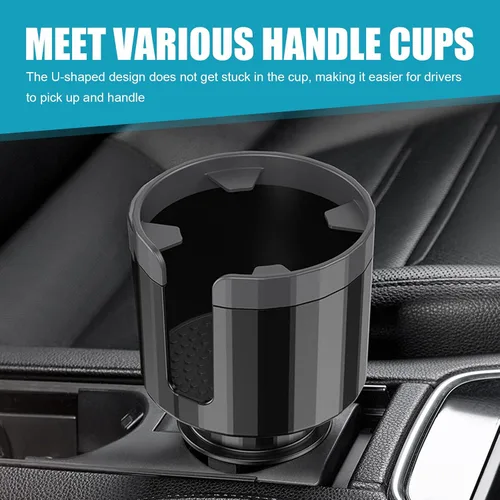 Miniatura 6 de Extensor de portavasos de automóvil, extensor de soporte para bebidas con base extensible, adaptador multifunción giratorio de 360 grados
