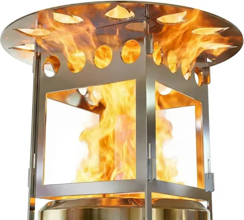 YEFU Deflector de calor para fogata para estufa Solo Mesa, difusor de calor portátil para fogata de mesa de 5 pulgadas, captura y redirige el calor,