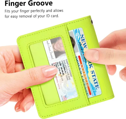 Miniatura 3 de FurArt Cartera plegable para mujer con 9 ranuras, bloqueo RFID, ventana de identificación, cartera compacta con llavero