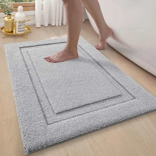 Miniatura 23 de LUMI Alfombras grandes y ultrasuaves para baño, antideslizantes con respaldo de goma, tapete de baño absorbente y lavable de secado rápido, alfombra