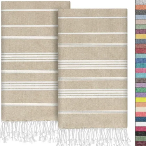 Miniatura 29 de EPHESUS TOWELS Toallas de Mano - Juego de 2 18" x 30" - Toalla de Mano Turca Decorativa para Baño, Cocina, Invitados, Cara, Cabello, Té, Paño