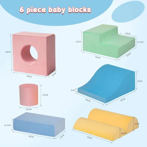 Miniatura 7 de MIND&ACTION 6 piezas de juguetes de escalada para niños pequeños, juguetes de escalada para niños de 1 año, juego suave, bloques de escalada