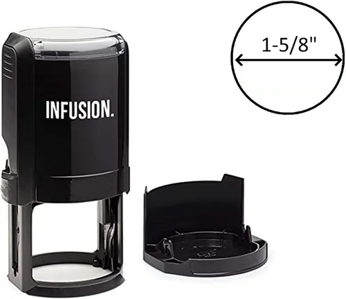 Miniatura 2 de Infusion Sello de goma autoentintado redondo con texto personalizado (1-5/8 pulgadas de diámetro), hasta 3 líneas de texto y borde