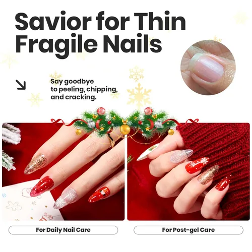 Miniatura 5 de Beetles - Esmalte de uñas rojo: juego de 6 esmaltes de uñas con brillantina, color rojo burdeos brillante, de secado rápido y de larga duración